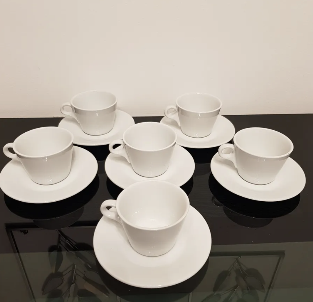 Set British Airways de Taza con Plato en ceramica Blanca 200 ml