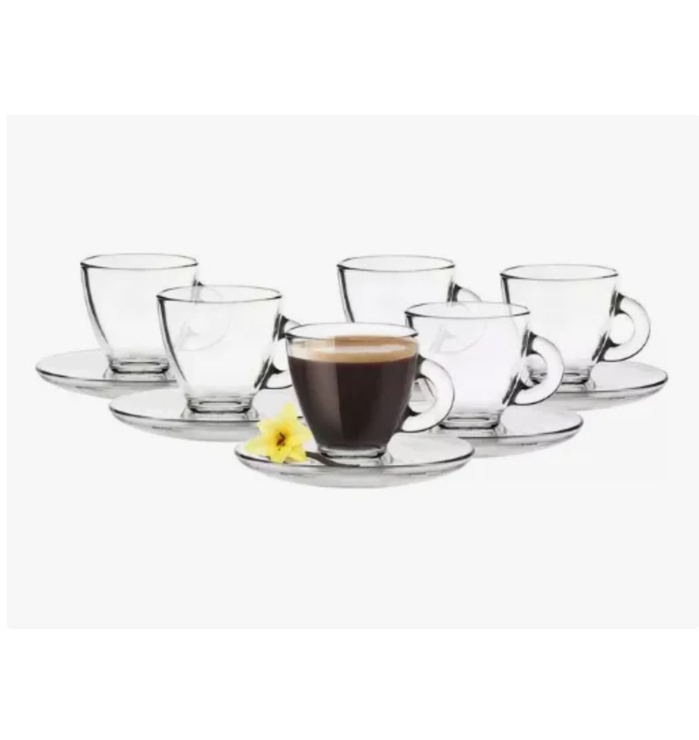 Juego de Café en vidrio de 12 Piezas para expreso 90 ml