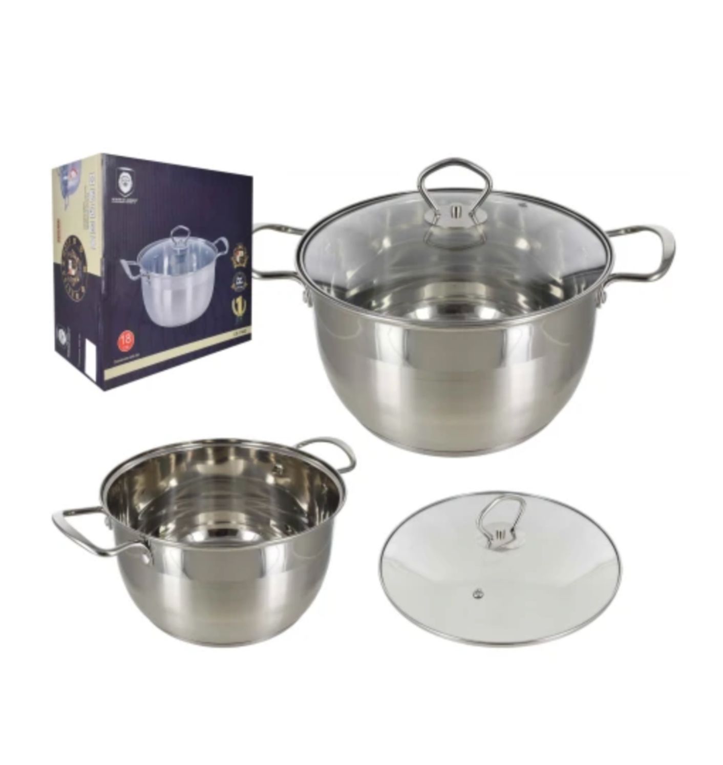 Olla de Acero Triple fondo de Innduccion 22 cm 4 litros
