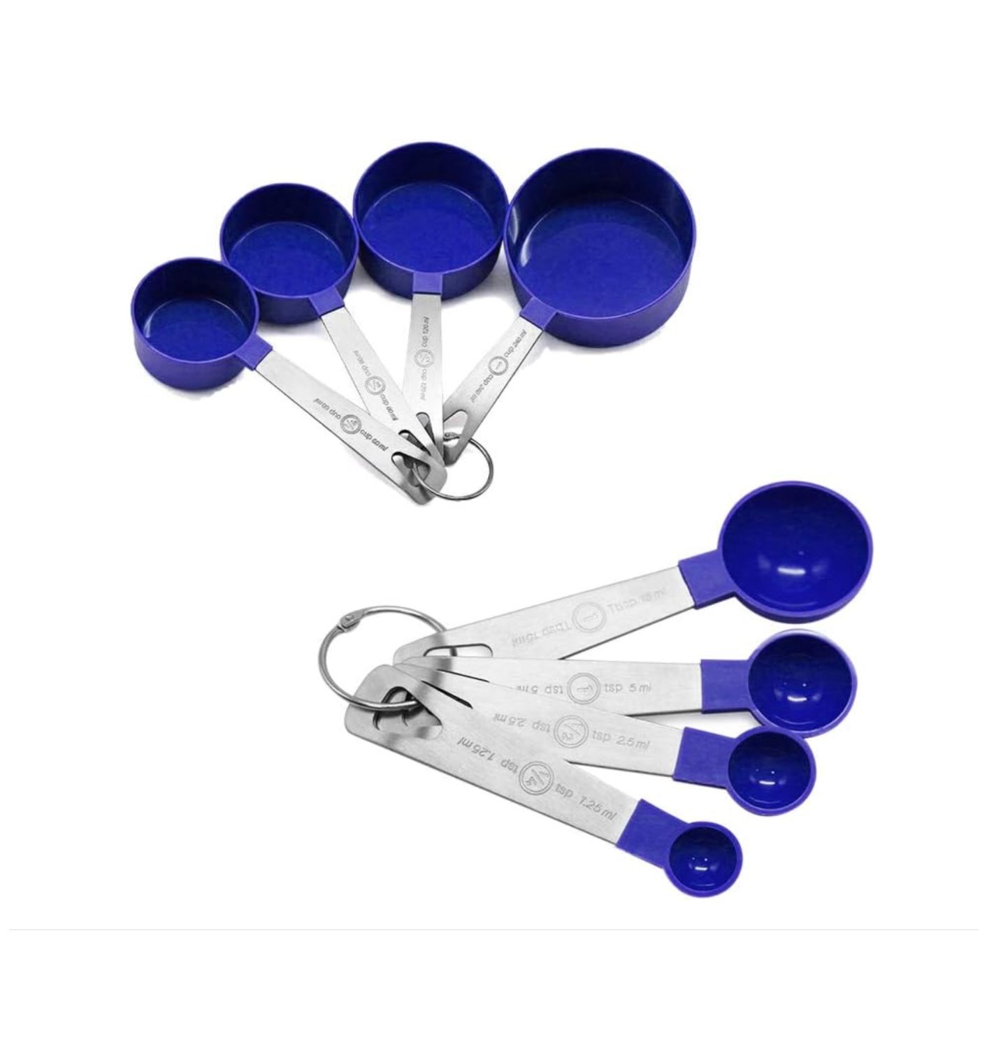 Juego de Tazas y Cucharas Medidoras en Acero y Polipropileno rigido Gourmet Kitchen