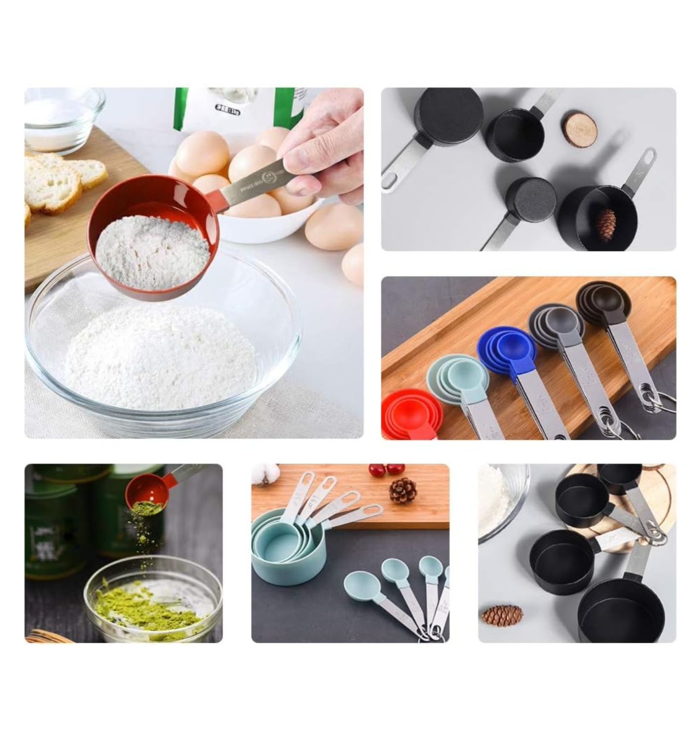 Juego de Tazas y Cucharas Medidoras en Acero y Polipropileno rigido Gourmet Kitchen