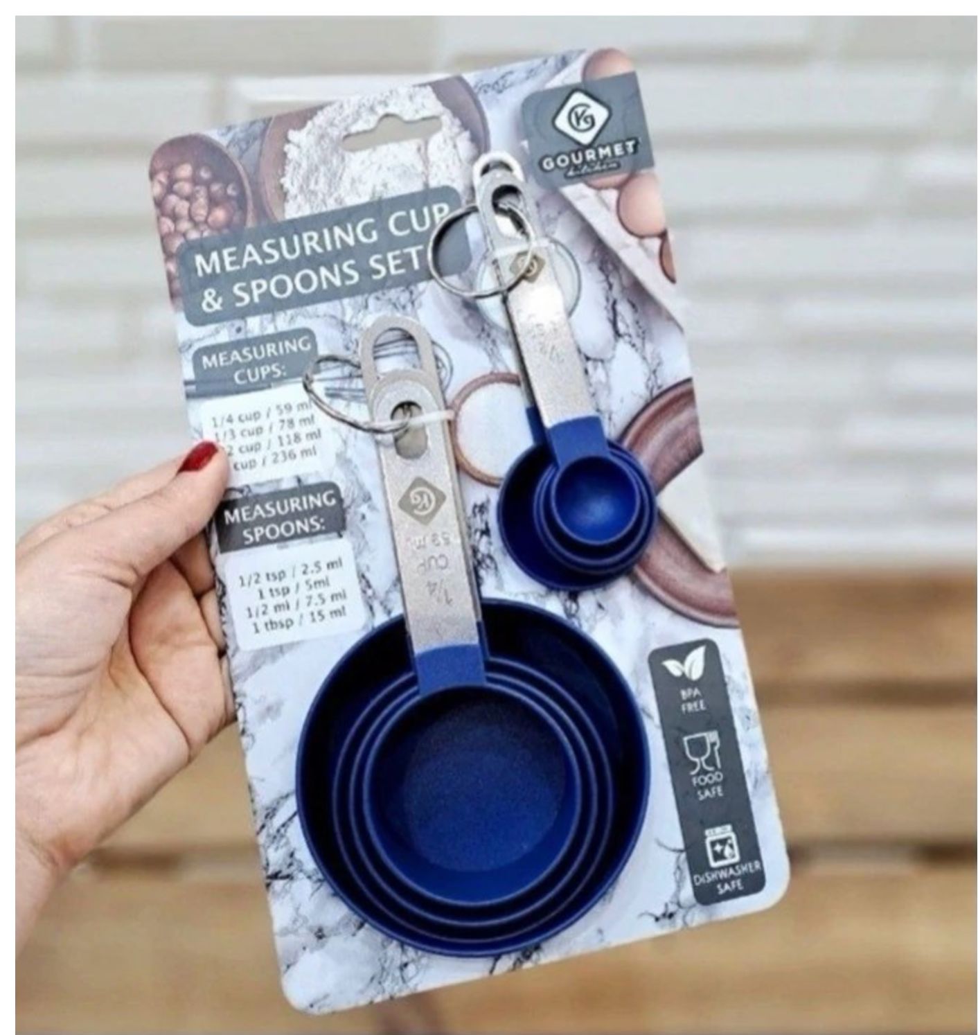 Juego de Tazas y Cucharas Medidoras en Acero y Polipropileno rigido Gourmet Kitchen