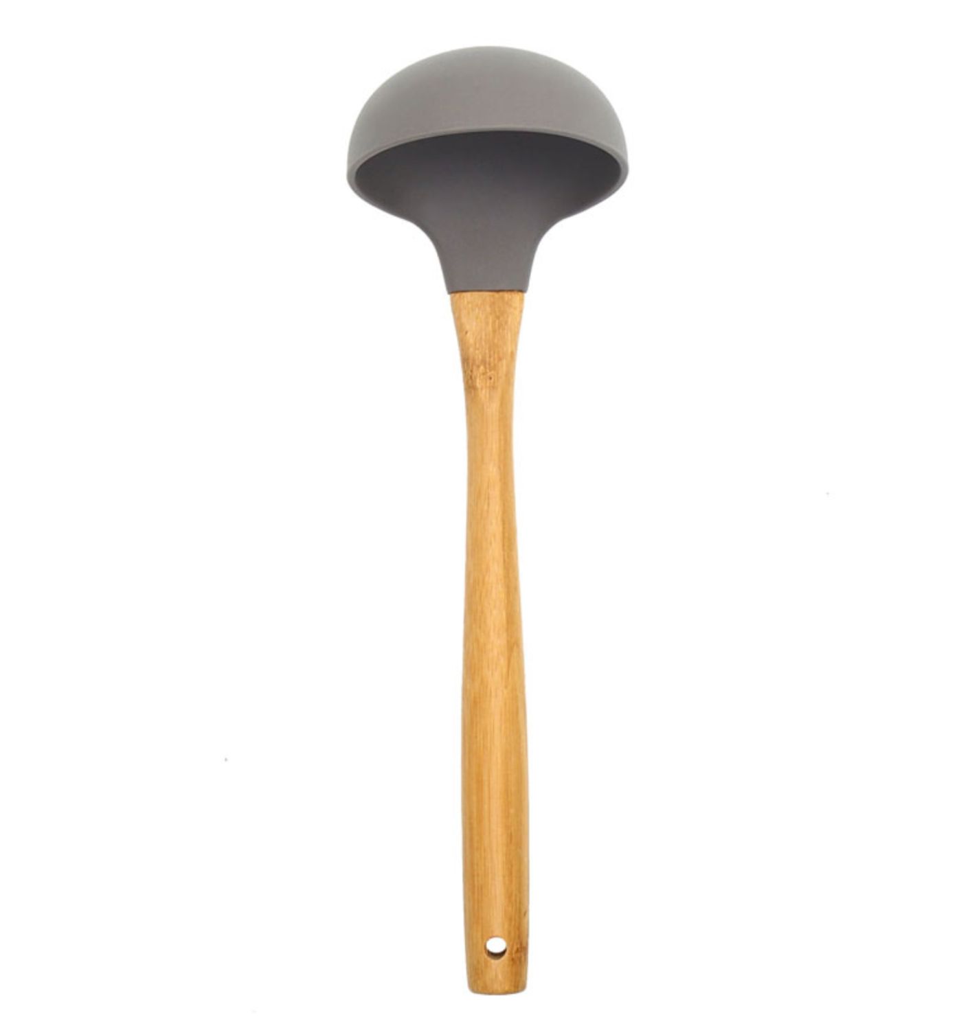 Cucharon Casasunco en Silicona con Mango de madera.  Soporta temperaturas entre -50ºC y 300ºC. Largo 27cm.