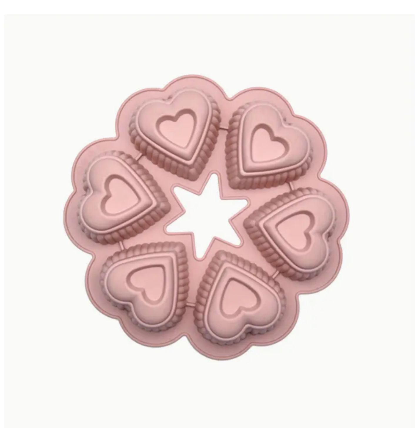 Molde Casasunco para Cupcake en forma de Corazones x6 en silicona