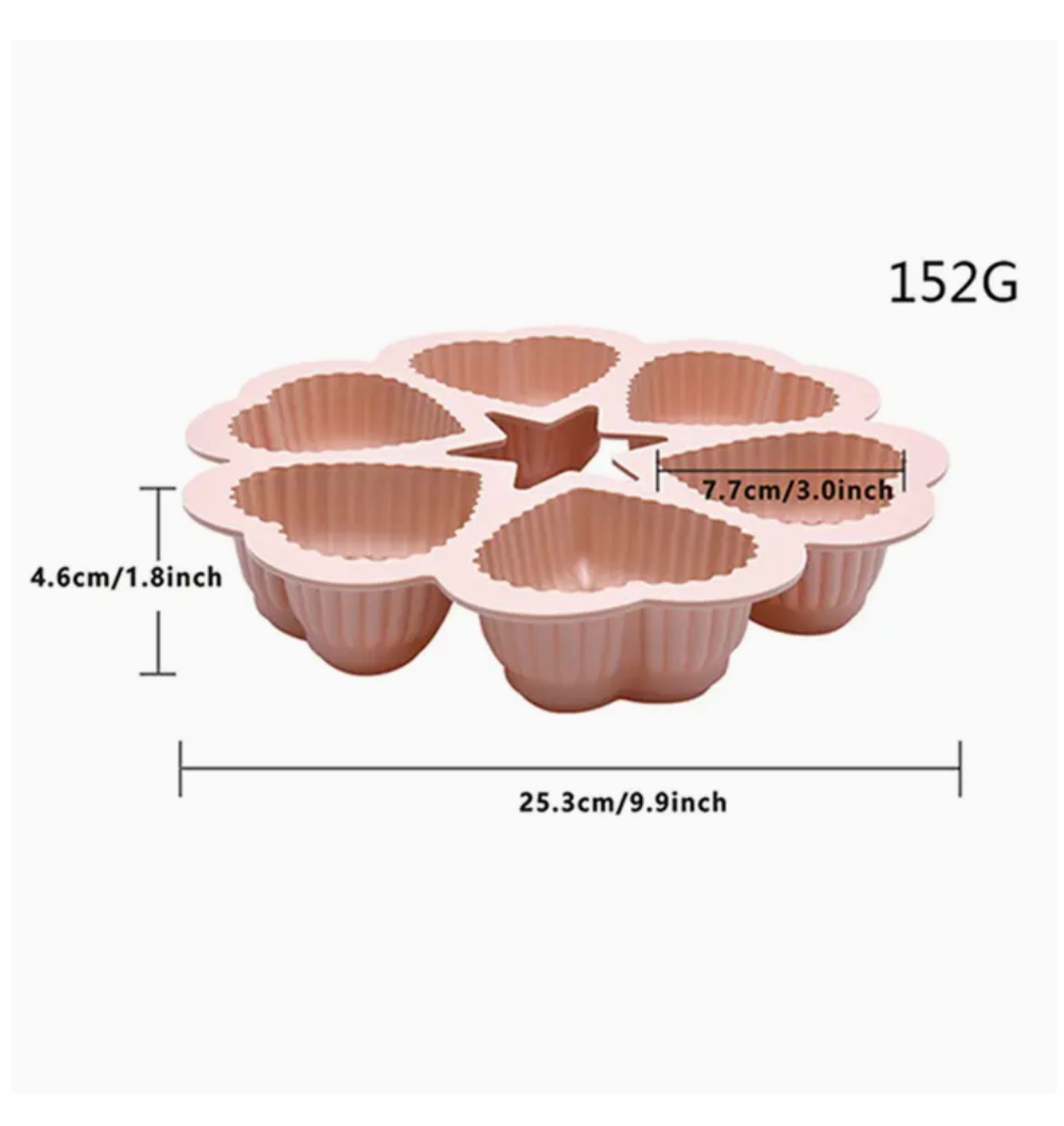 Molde Casasunco para Cupcake en forma de Corazones x6 en silicona