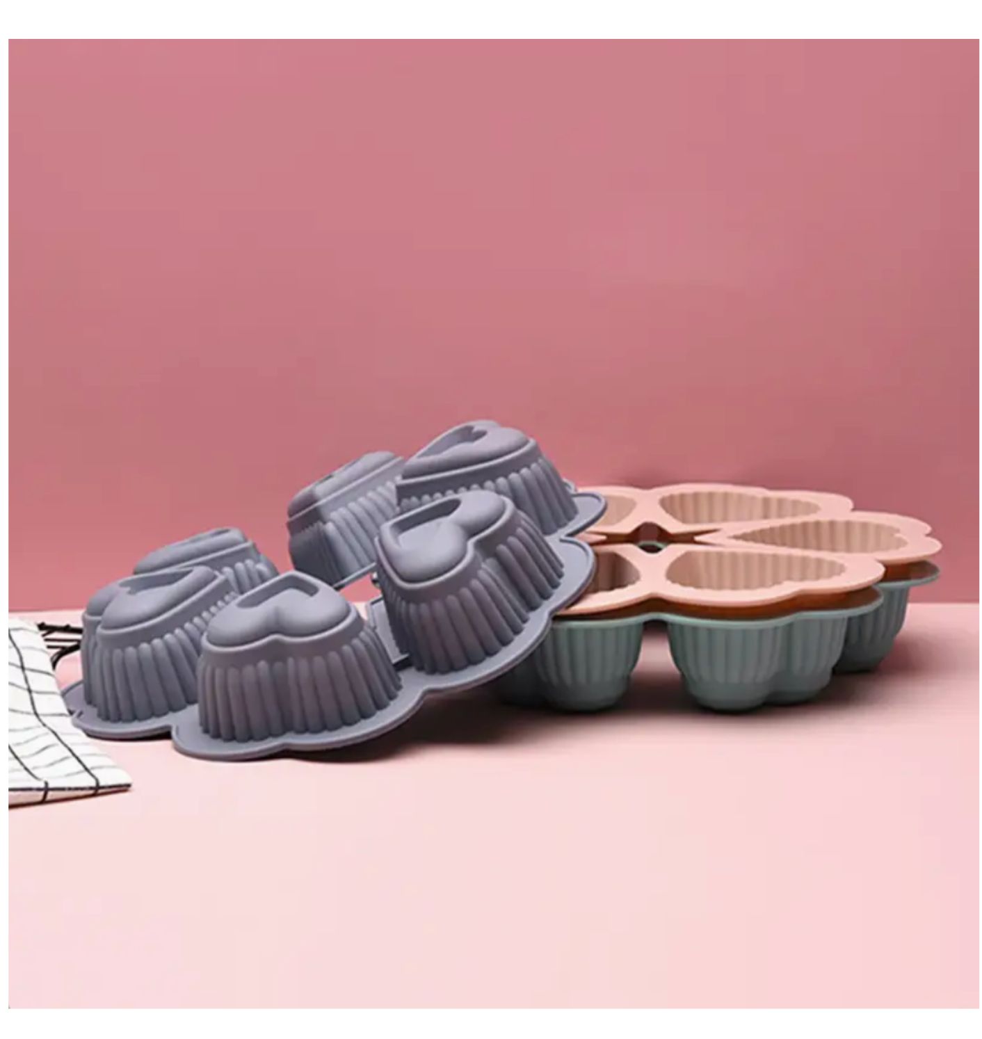 Molde Casasunco para Cupcake en forma de Corazones x6 en silicona