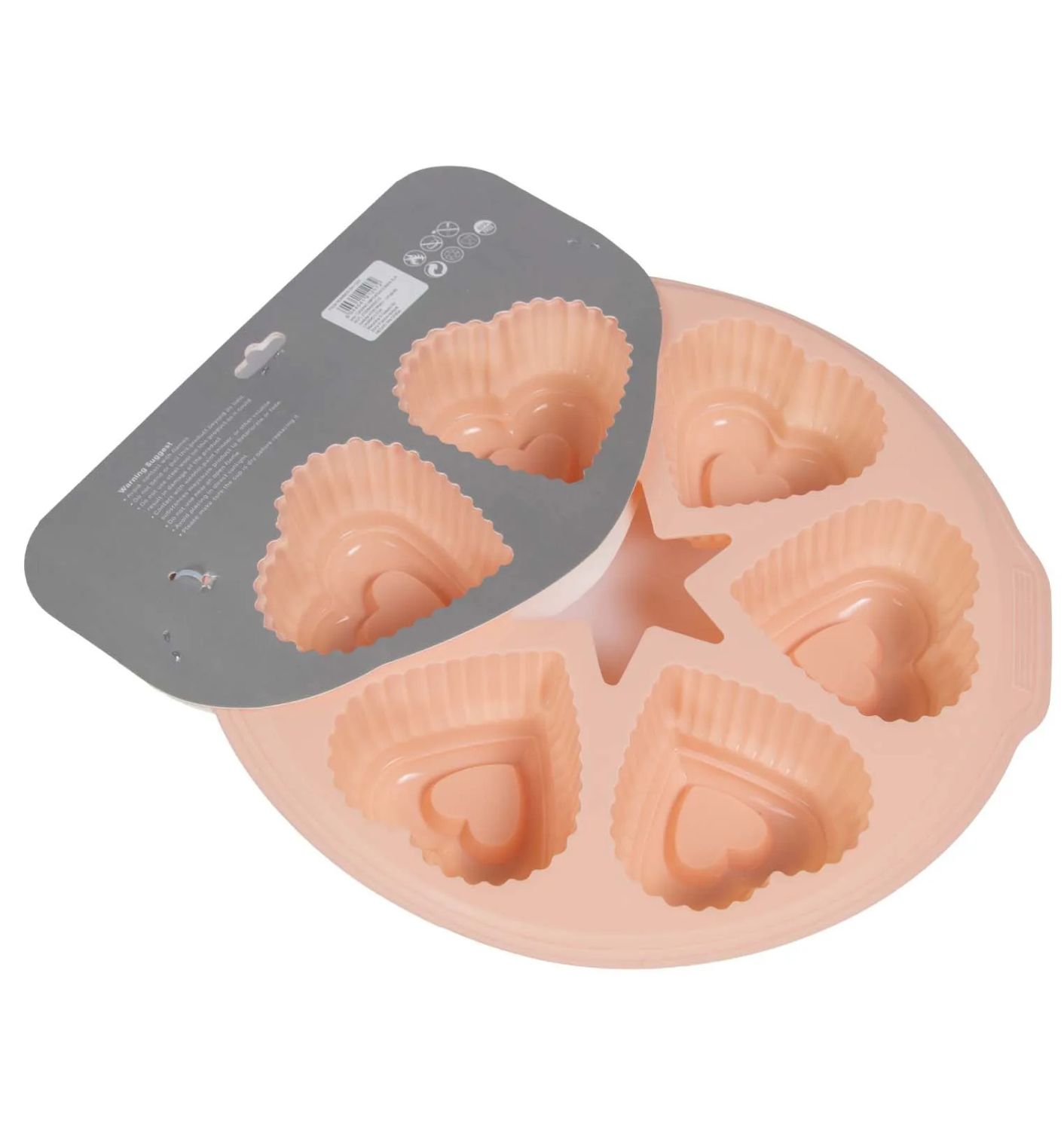 Molde Casasunco para Cupcake en forma de Corazones x6 en silicona