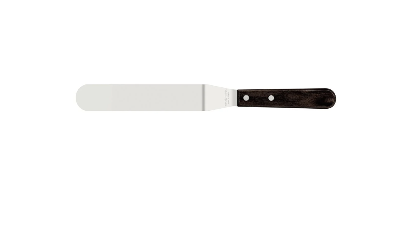 Espátula para Repostería Tramontina con Lámina en Acero Inoxidable y Mango en Madera Tratada Polywood Castaño 7&quot;