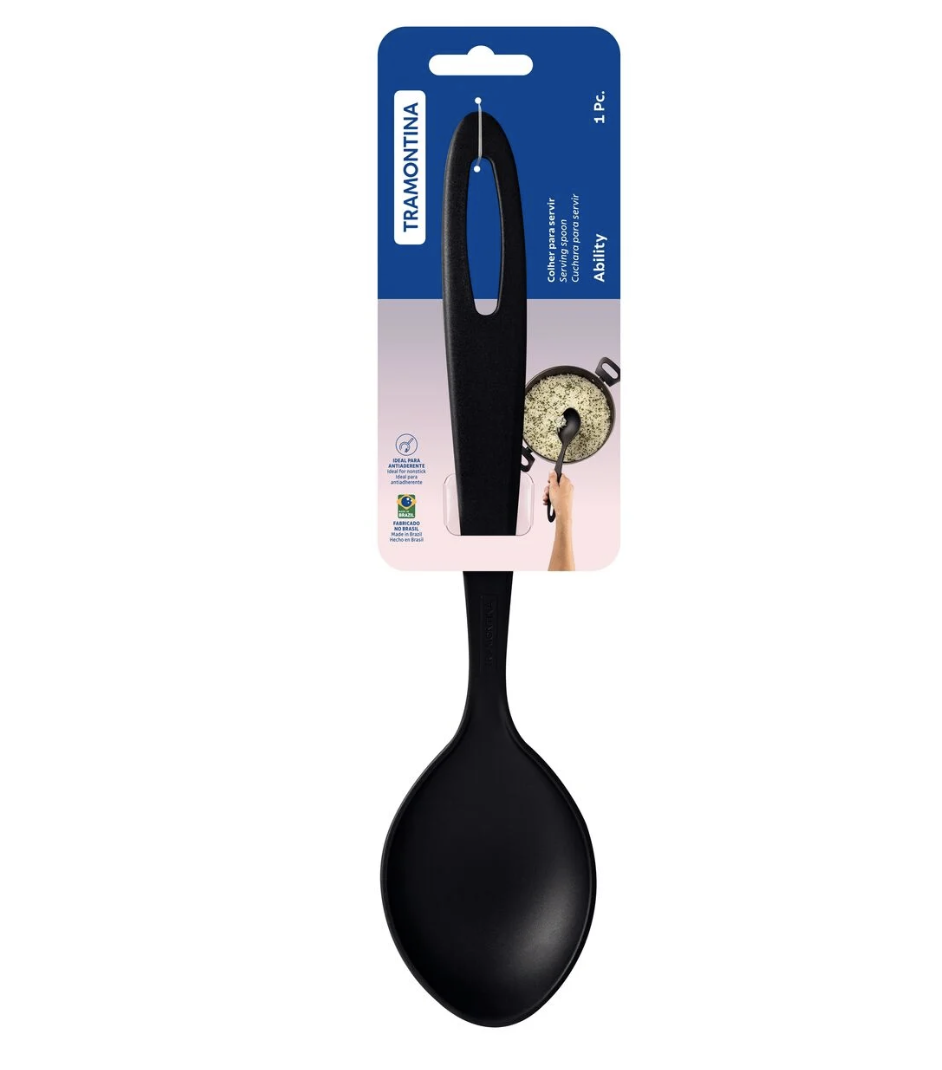 Cuchara para Servir Tramontina Ability de Nylon Negro