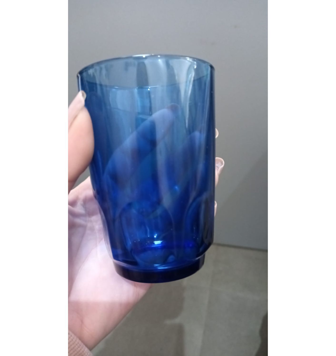 Vaso en Vidrio Azul 250 ml, 10 cm
