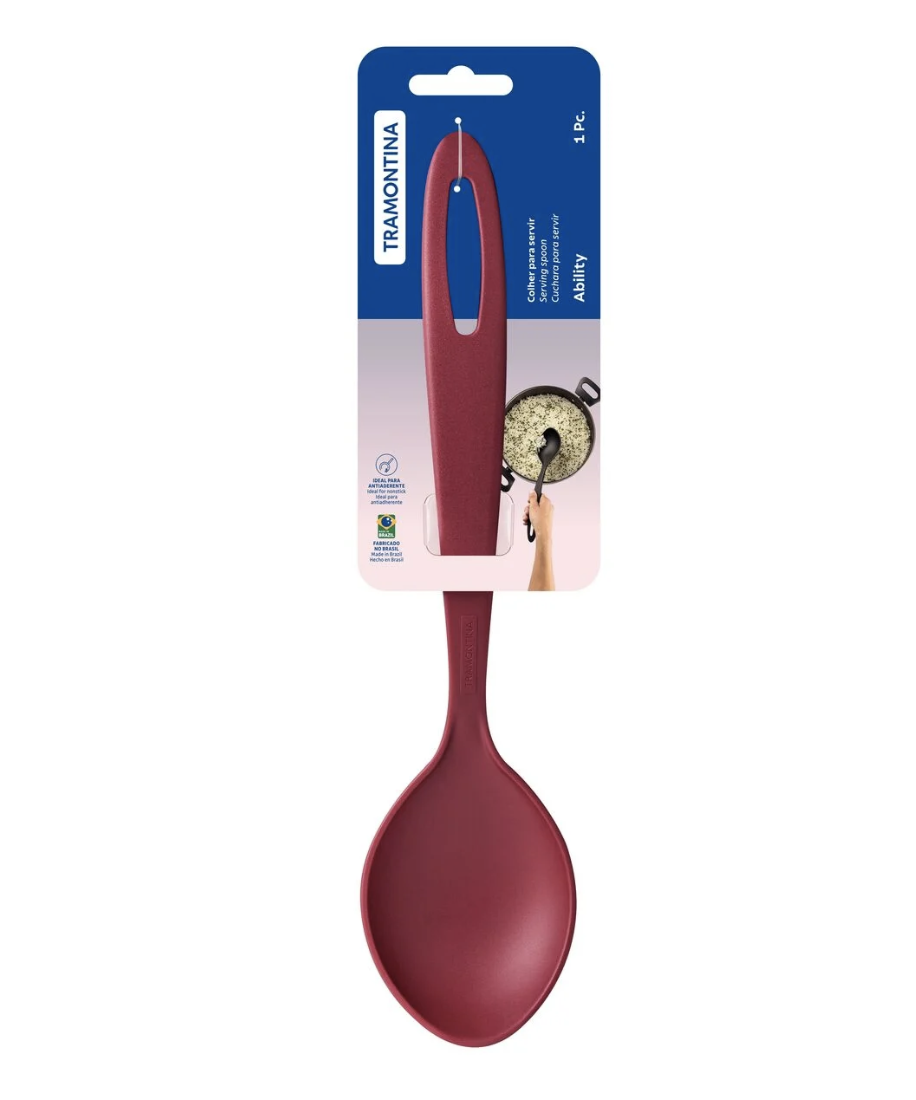 Cuchara para Servir Tramontina Ability de Nylon Rojo