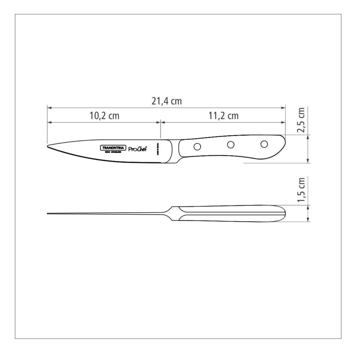 Cuchillo para pelar verduras y frutas Tramontina PROCHEF 4&quot;