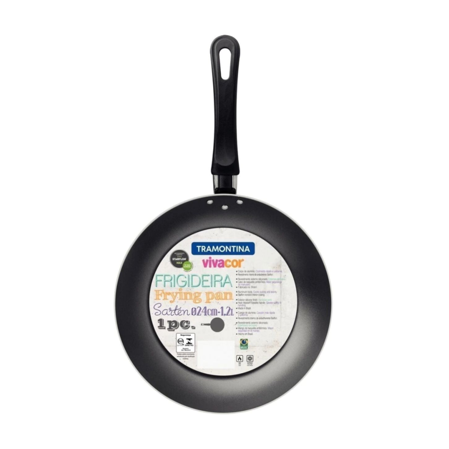 Sartén Tramontina Plotter Florers con Revestimiento antiadherente Starflon Max 24 cm Viva Color