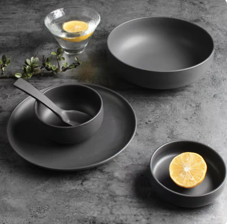 Plato postre Ceramica Negro  Ø 20CM
