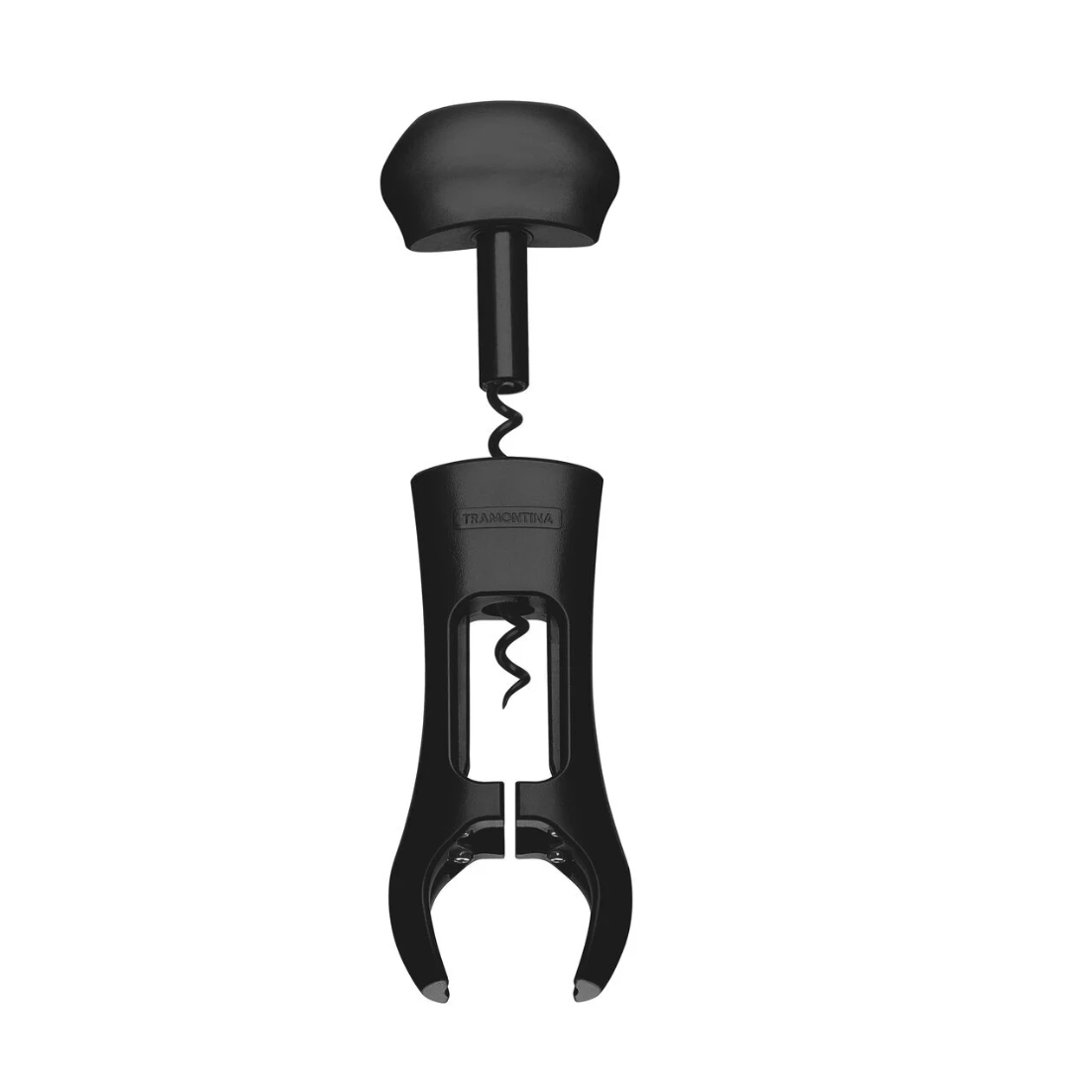 Sacacorchos con Cortalacres Tramontina Harmoniza con Cuerpo de ABS y Espiral de Acero con Revestimiento Antiadherente Negro