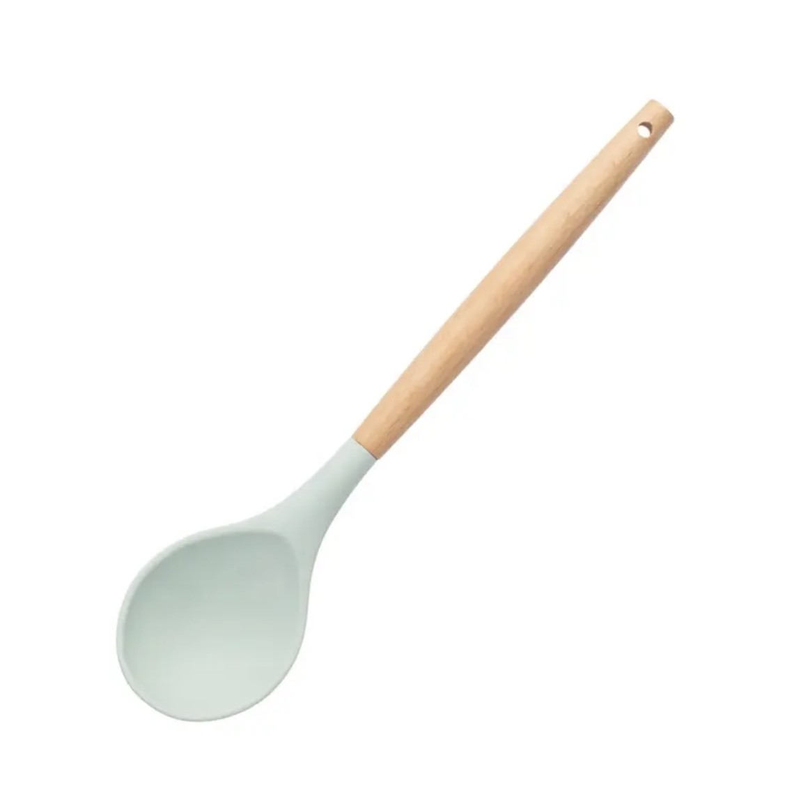 Cucharon silicona con mango de bambu 31,5cm
