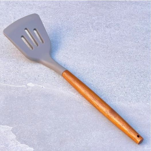 Espatulas de silicona con mango de bambu 32cm