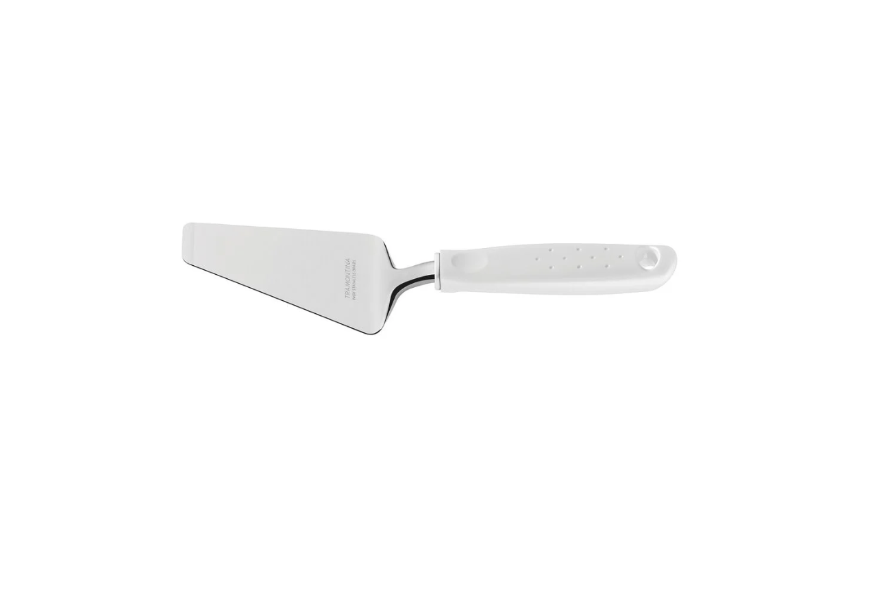 Espátula para Pizza Tramontina Utilitá en Acero Inoxidable con Mango de Polipropileno Blanco