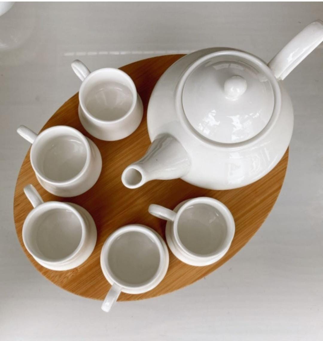 Juego De Tazas Con Tetera Bandeja 8 Piezas 60ML