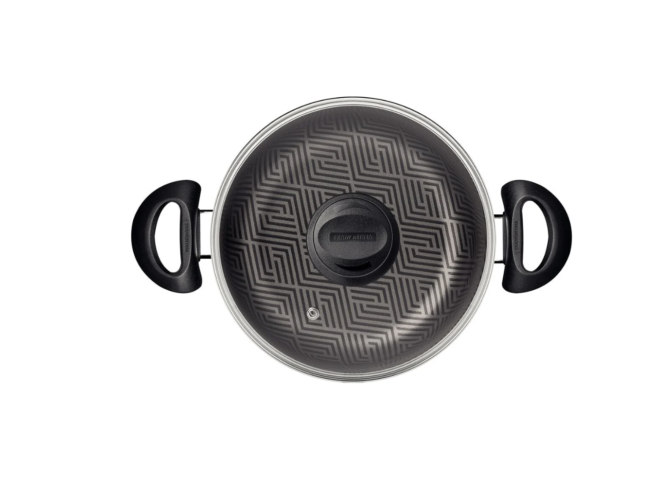 Cacerola Tramontina Paris en Aluminio con Revestimiento Interno y Externo Antiadherente Starflon Max Plomo con Tapa de Vidrio 24 cm 4,9 L