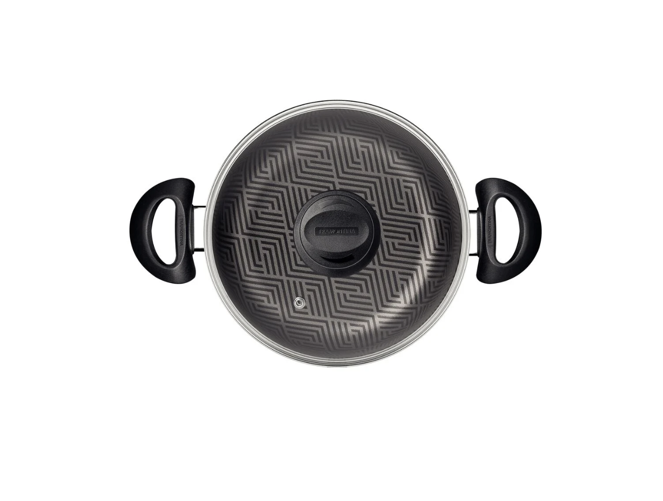 Cacerola Tramontina Paris en Aluminio con Revestimiento Interno y Externo Antiadherente Starflon Max Plomo con Tapa de Vidrio 20 cm 2,9 L