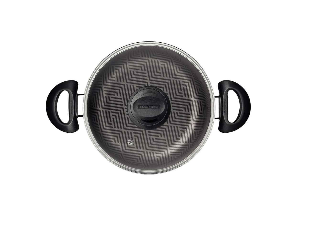 Cacerola Tramontina Paris en Aluminio con Revestimiento Interno y Externo Antiadherente Starflon Max Plomo con Tapa de Vidrio 22 cm 3,8 L