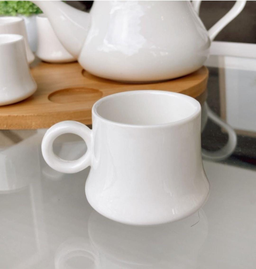 Juego De Tazas Con Tetera Bandeja 8 Piezas 60ML
