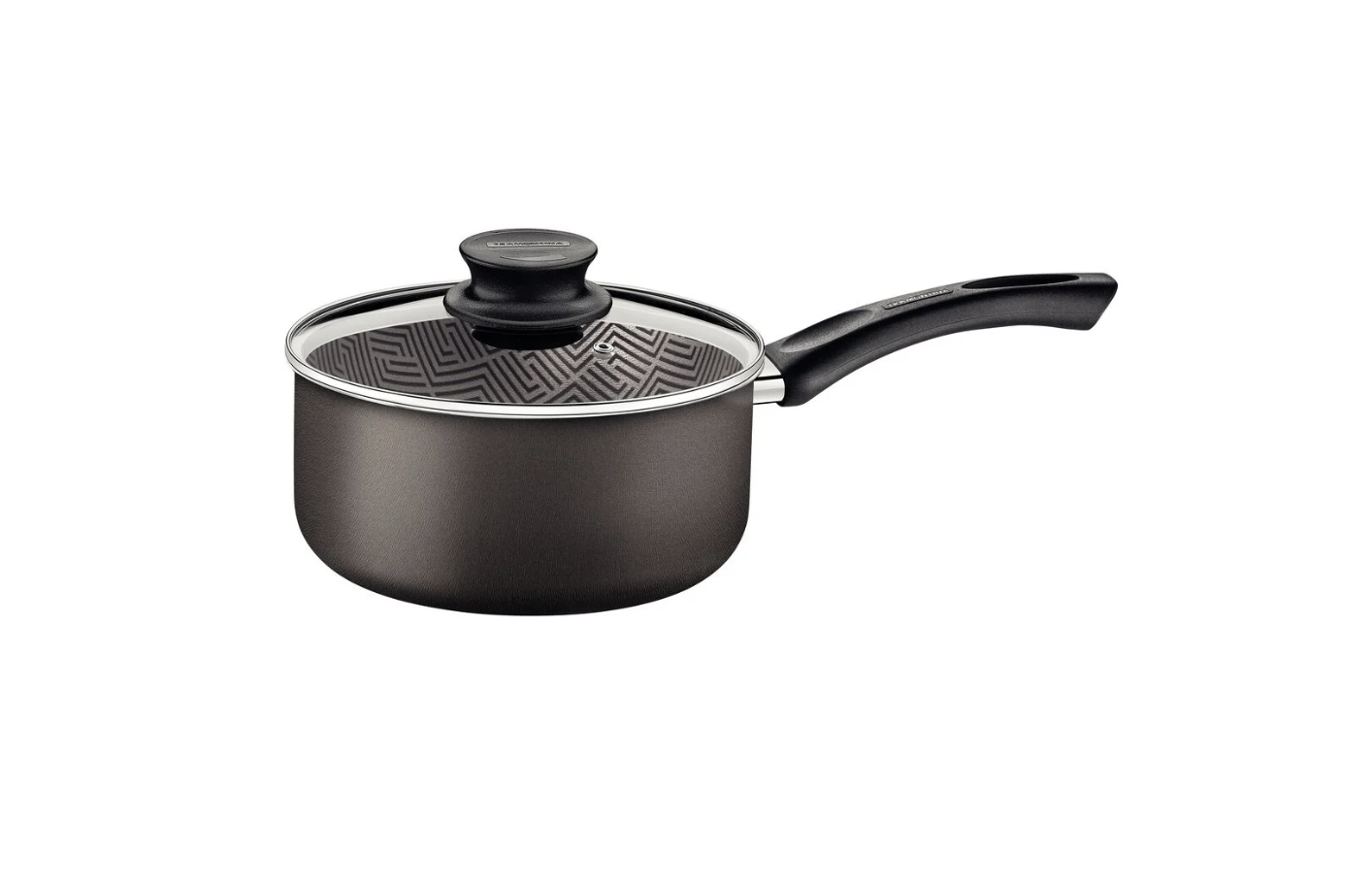 Olla Tramontina Paris en Aluminio con Revestimiento Interno y Externo Antiadherente Starflon Max Plomo con Tapa de Vidrio 18 cm 2,1 L