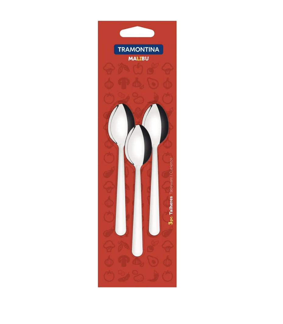 Juego de Cucharas para Té Tramontina Malibu en Acero Inoxidable 03 Piezas