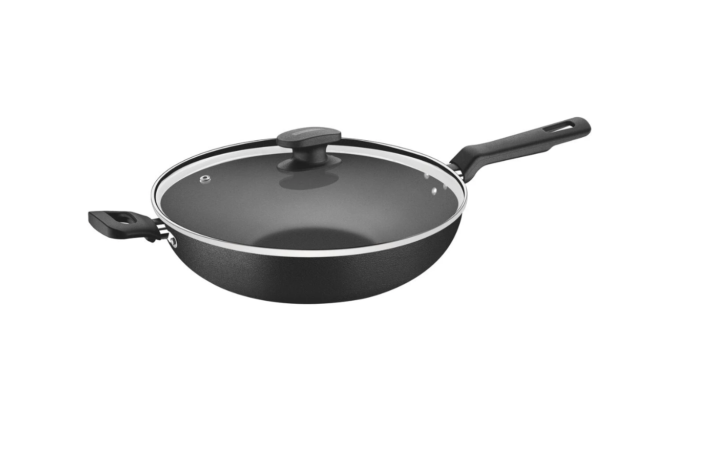 Wok Tramontina Loreto de Aluminio con Revestimiento Interno Antiadherente Starflon Max con Tapa de Vidrio, 28 cm y 3,3 l