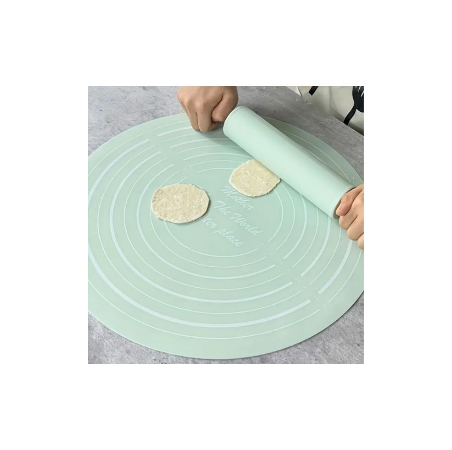 Palote para amasar de silicona y madera 38cm