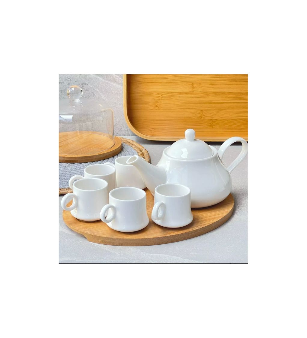 Juego De Tazas Con Tetera Bandeja 8 Piezas 60ML