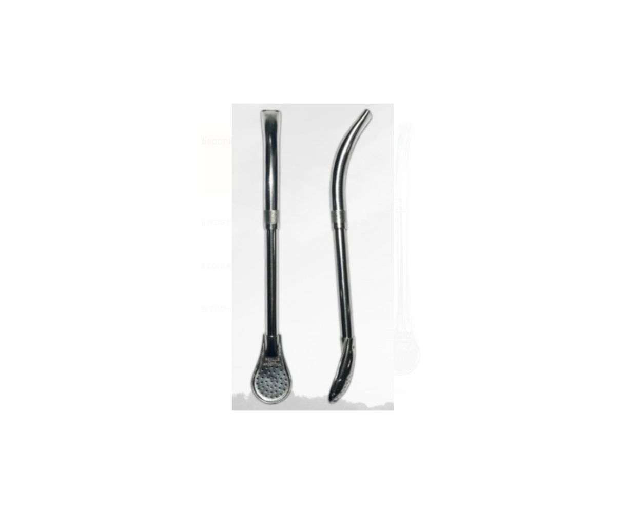 Bombillas Curva Pico de Loro en Acero Inoxidable 17cm Sebile