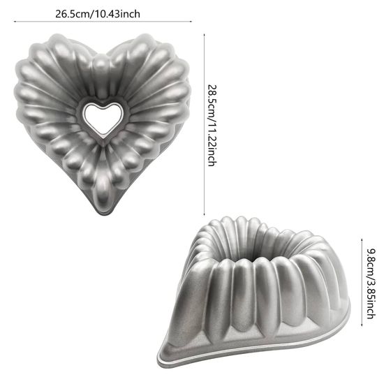 Tortera Anti adherente en Aluminio Grueso con Forma de Corazon 26x25