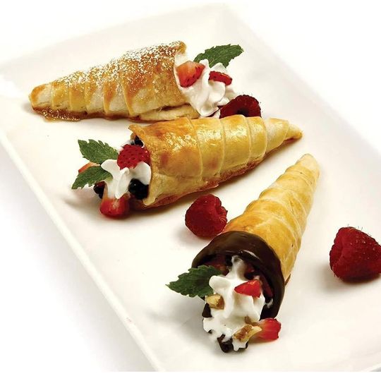 Molde de Cono para Hornear Cañones, Cannoli, Conos Helados.  Repostería 12x3,3 cm