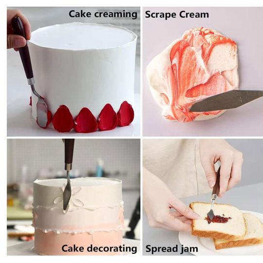 Juego de 7 espátulas Artisticas de acero inox para repostería, decoración de tartas, rascador, Oleo