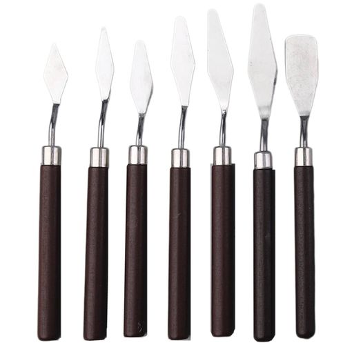 Juego de 7 espátulas Artisticas de acero inox para repostería, decoración de tartas, rascador, Oleo