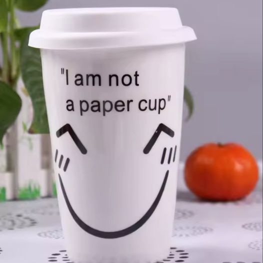 Vaso de cerámica con tapa de Silicona 400 ml