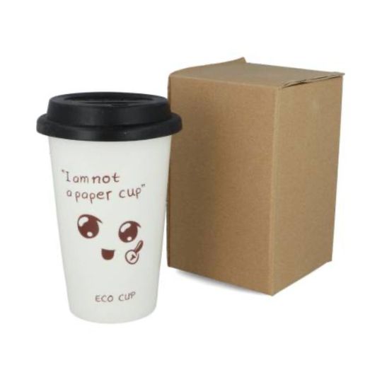 Vaso de cerámica con tapa de Silicona 400 ml