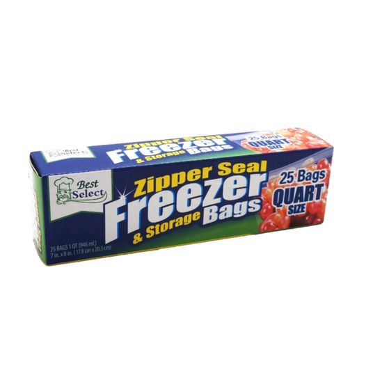 Bolsas herméticas con cierre para alimentos x25unidades 17.8x20.3cm.