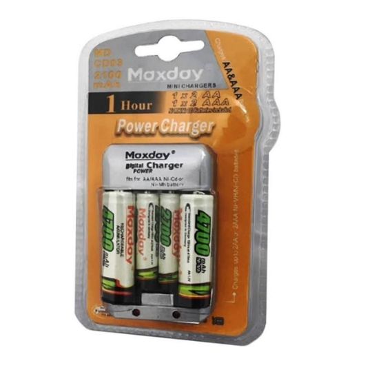Cargador De Pilas + 2 Pilas Aa + 2 Pilas Aaa