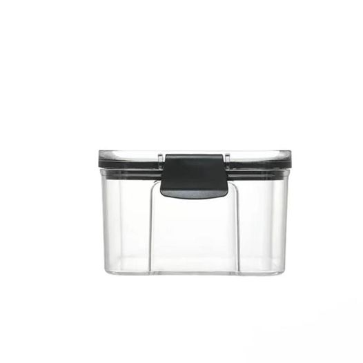Contenedor hermético con clip PET, base cuadrada. 460ml 10,4x10,4x6,5cm.