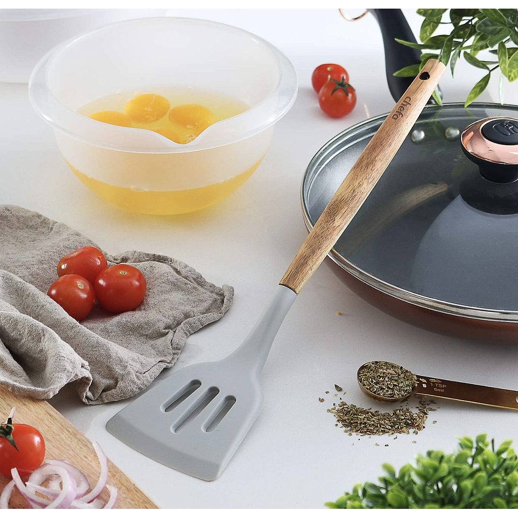 Espatula de silicona con mango de bambu 32cm