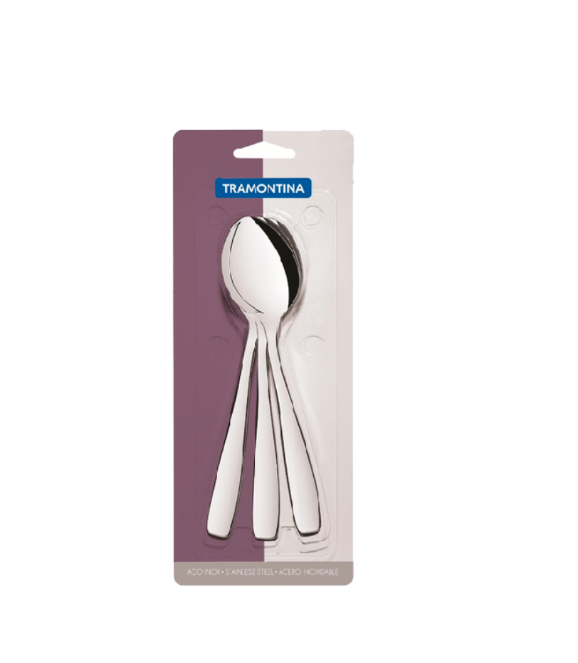 Juego cucharas de postre Tramontina Havai acero inoxidable 3 piezas