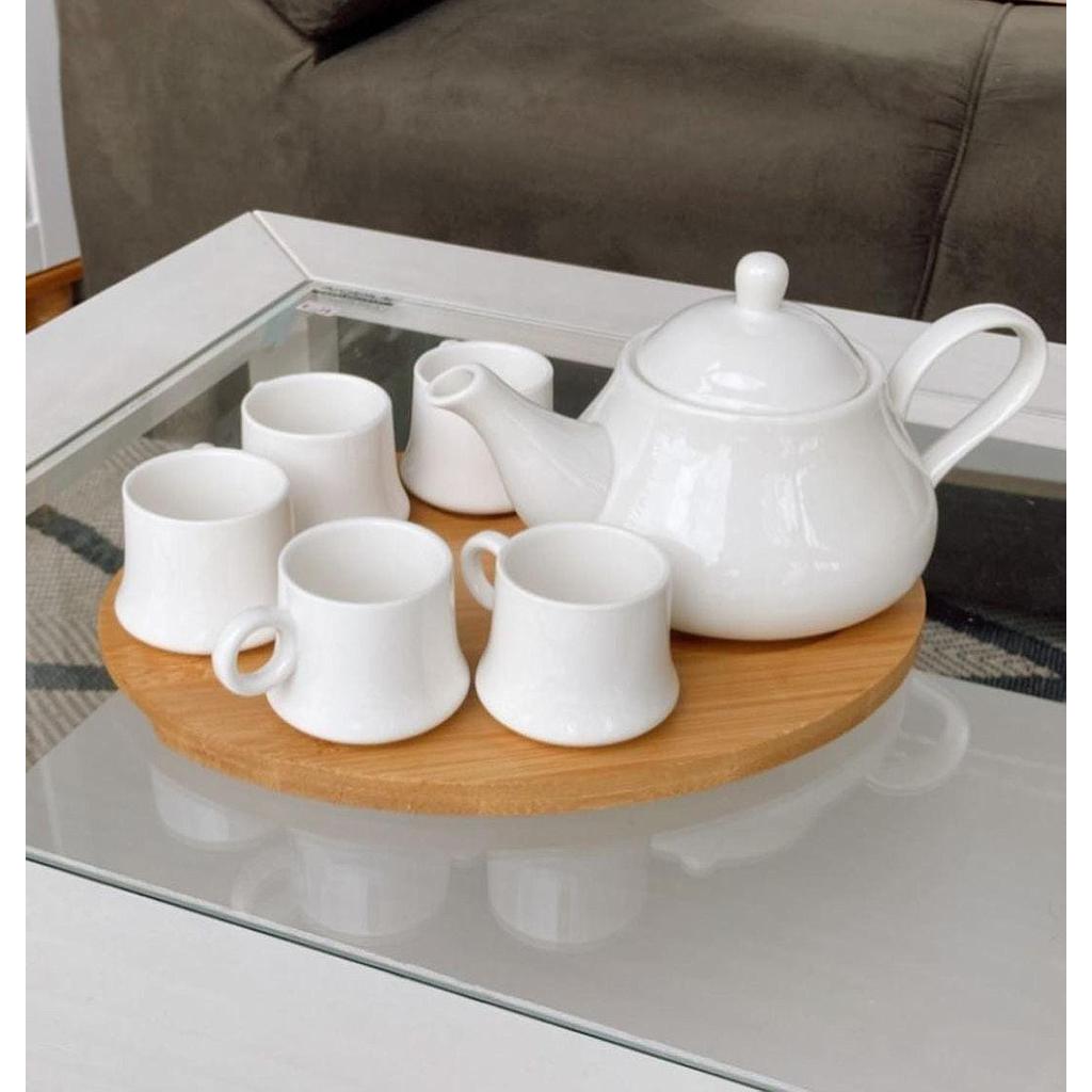 Juego De Tazas Con Tetera Bandeja 8 Piezas 60ML