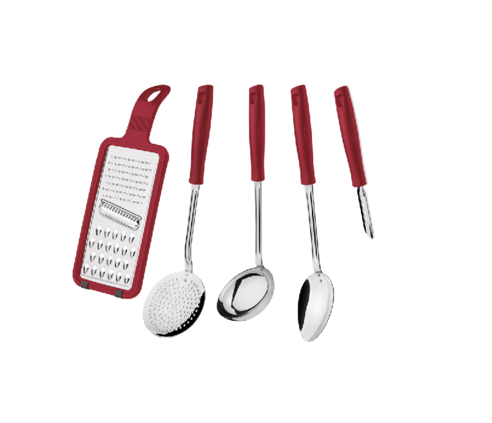Juego de Utensilios 5 Piezas EASY Tramontina Cutelaria Rojo
