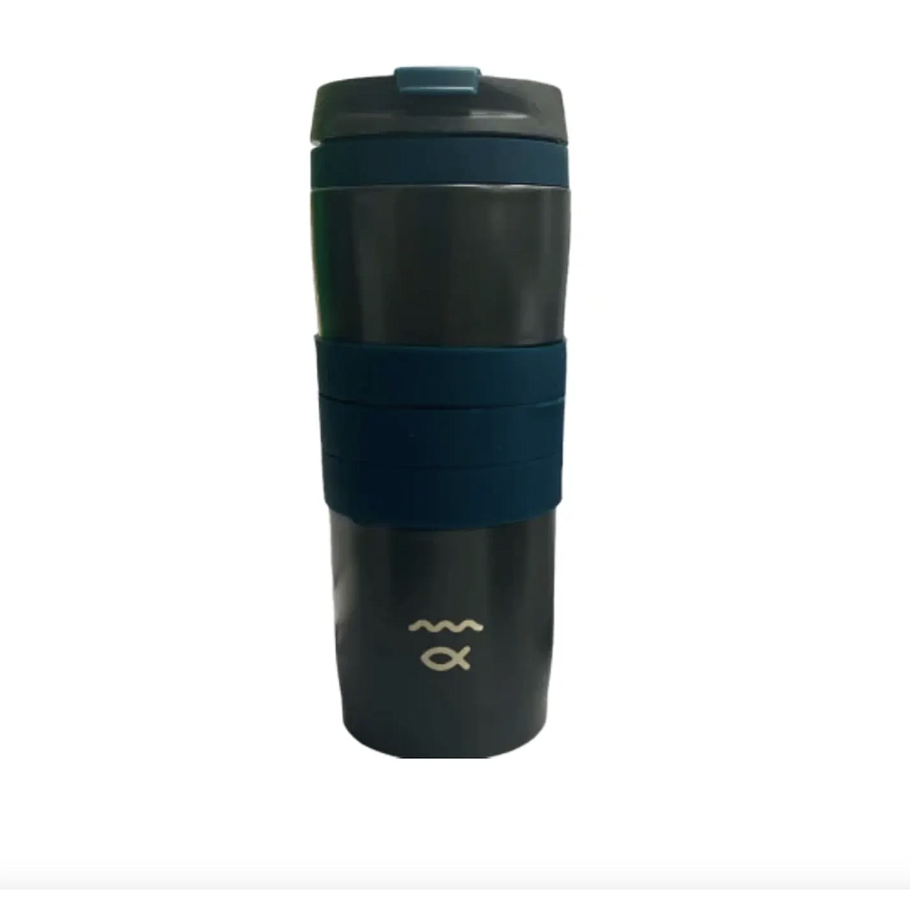 Mug Río Vaso Taza Térmica 350Ml Color Negro/Petróleo