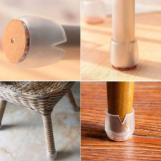 Protector De Suelo Silicona Para Patas Sillas Mesas X24 Cilindrica