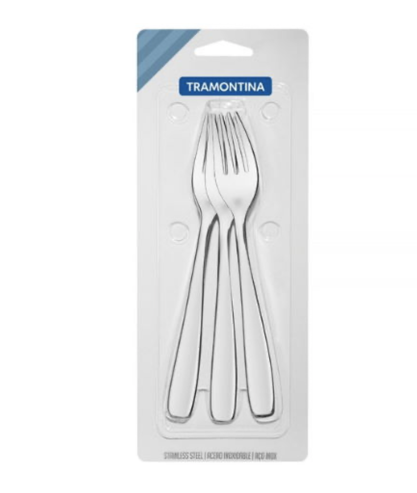 Tenedor de postre Amazonas x 3 en Acero Inoxidable