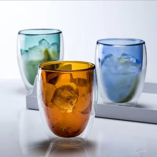 Vaso Doble Pared Ambar 250ml 8,5x11 cm